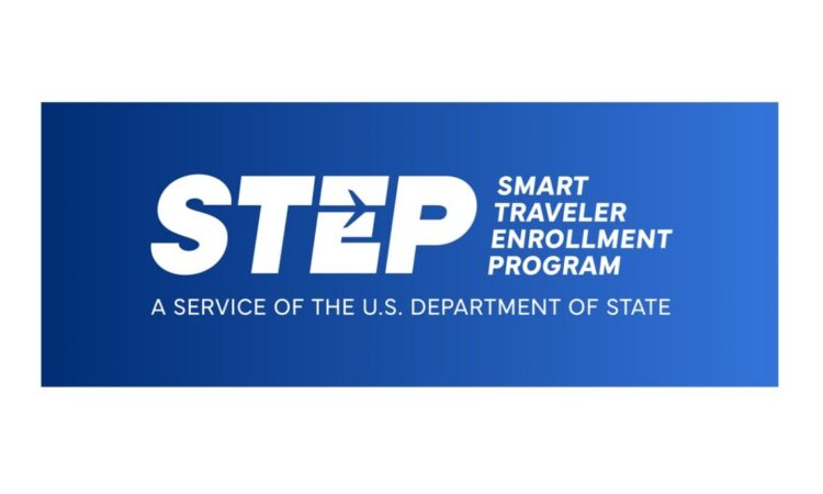 STEP graphic white on blue